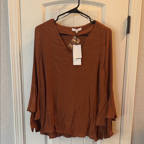 Ro & De Tops - Ro & De Terracotta V-Neck Blouse
